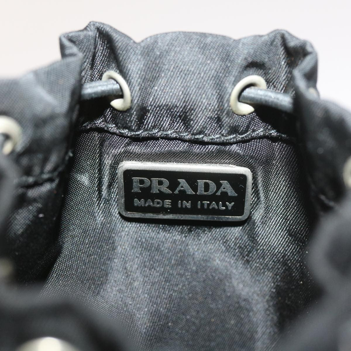 Prada Drawstring Crossbody Pouch Tessuto, BLACK, NYLON, Clutche & pouche