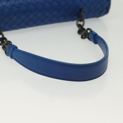 Bottega Veneta Olimpia Shoulder Bag Intrecciato Nappa, BLUE, LEATHER, Shoulder bag