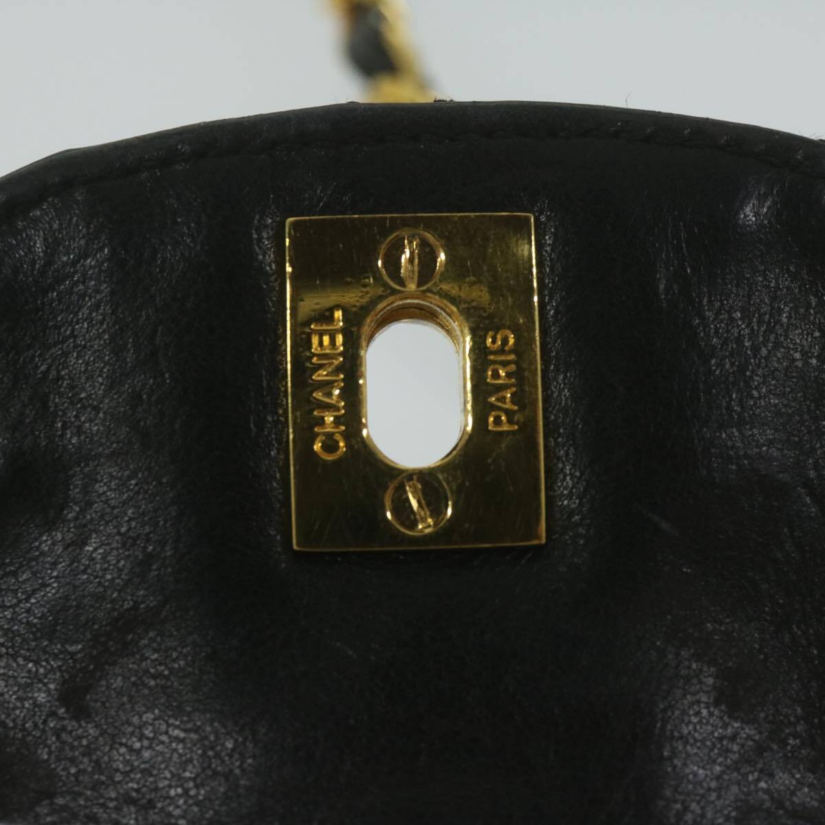 Chanel Vintage CC Flap Phone Holder Crossbody Bag Quilted Patent, BLACK, PATENT_LEATHER, Crossbody bag