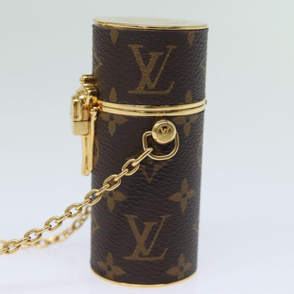 Louis Vuitton Lipstick Case on Chain Monogram Canvas, BROWN, CANVAS, Clutche & pouche