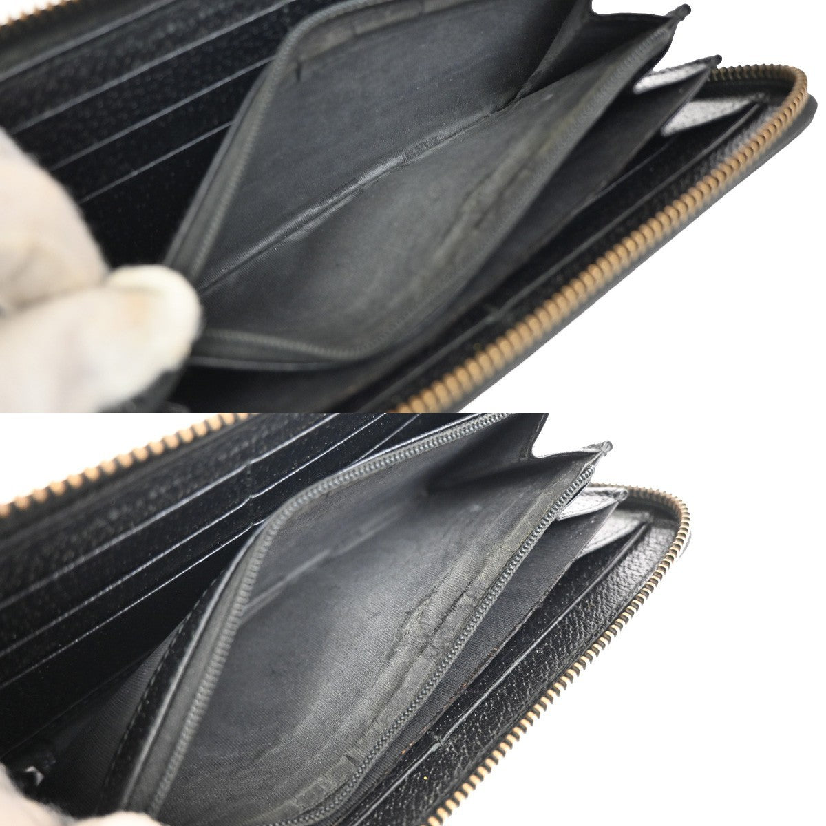 Gucci GG Marmont Zip Around Wallet Leather, BLACK, LEATHER, Wallets