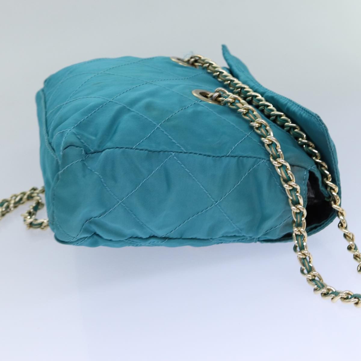 Prada Chain Shoulder Bag Tessuto, BLUE, NYLON, Shoulder bag
