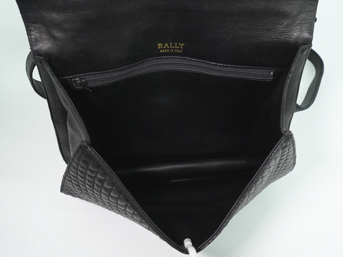 Bally Vintage Handbag Quilted Leather, BLACK, LEATHER, Handbag