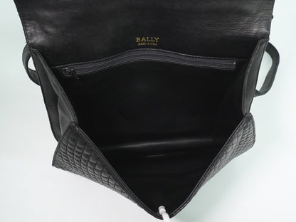 Bally Vintage Handbag Quilted Leather, BLACK, LEATHER, Handbag