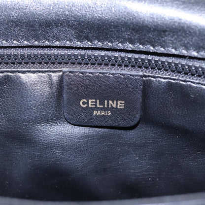 Celine Vintage Macadam Handbag vinyle, BLACK, LEATHER, Shoulder bag