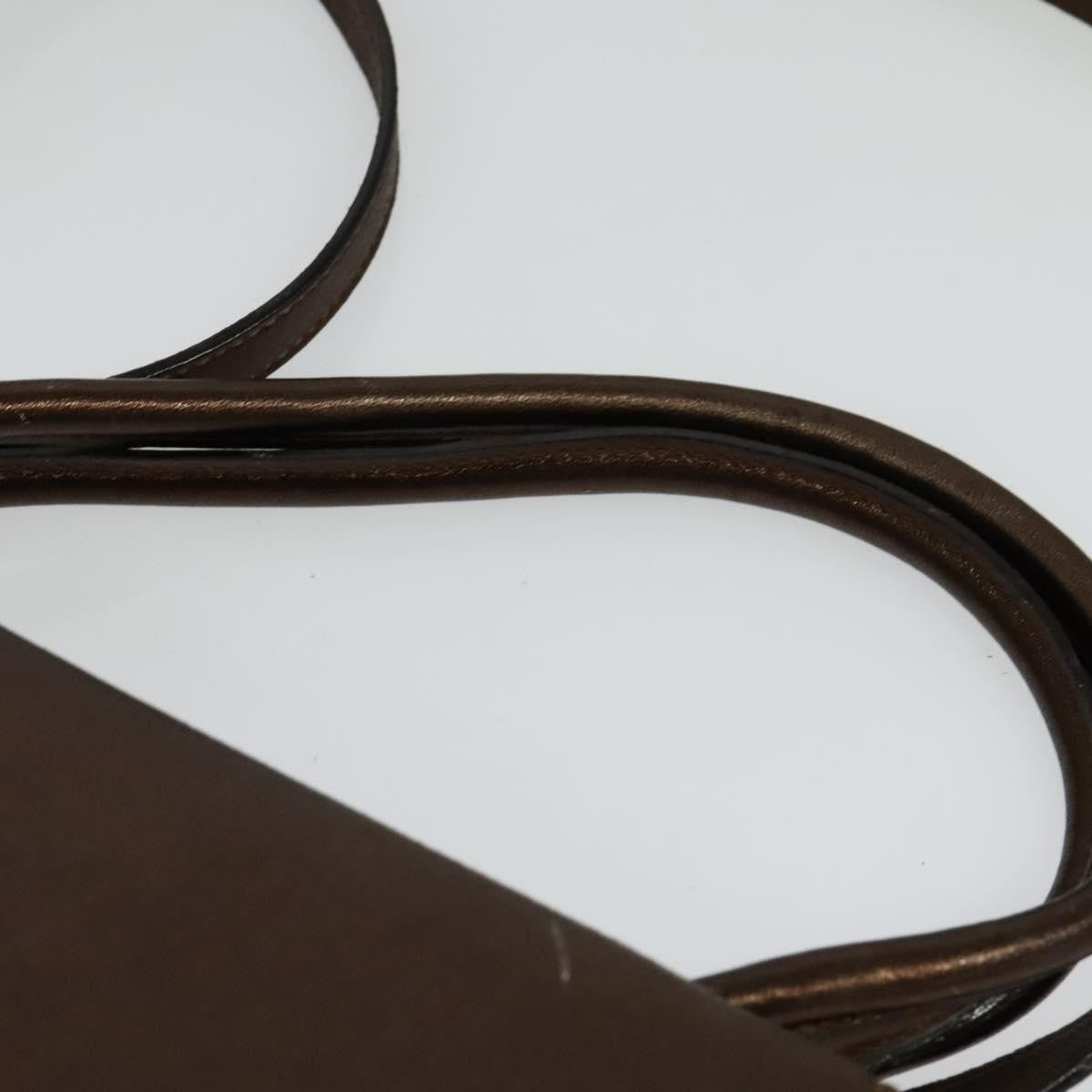 Salvatore Ferragamo Gancini Shoulder Bag Leather, BROWN, LEATHER, Shoulder bag