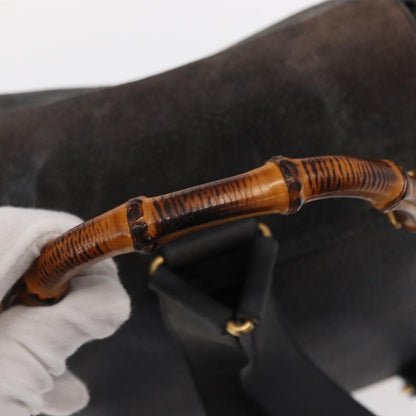 Gucci Vintage Bamboo Backpack Suede, NAVY, SUEDE, Backpack