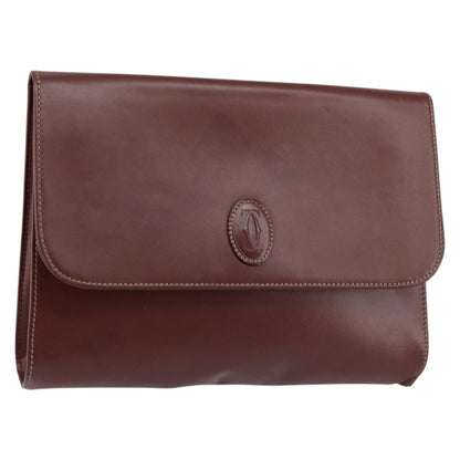 cartier Must de Cartier Clutch bag Leather, BURGUNDY, LEATHER, Clutche & pouche