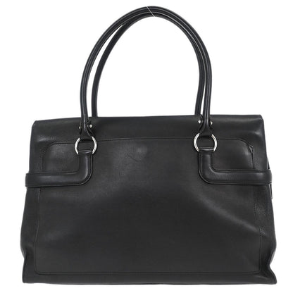 Salvatore Ferragamo Gancini handbag Leather, BLACK, LEATHER, Handbag