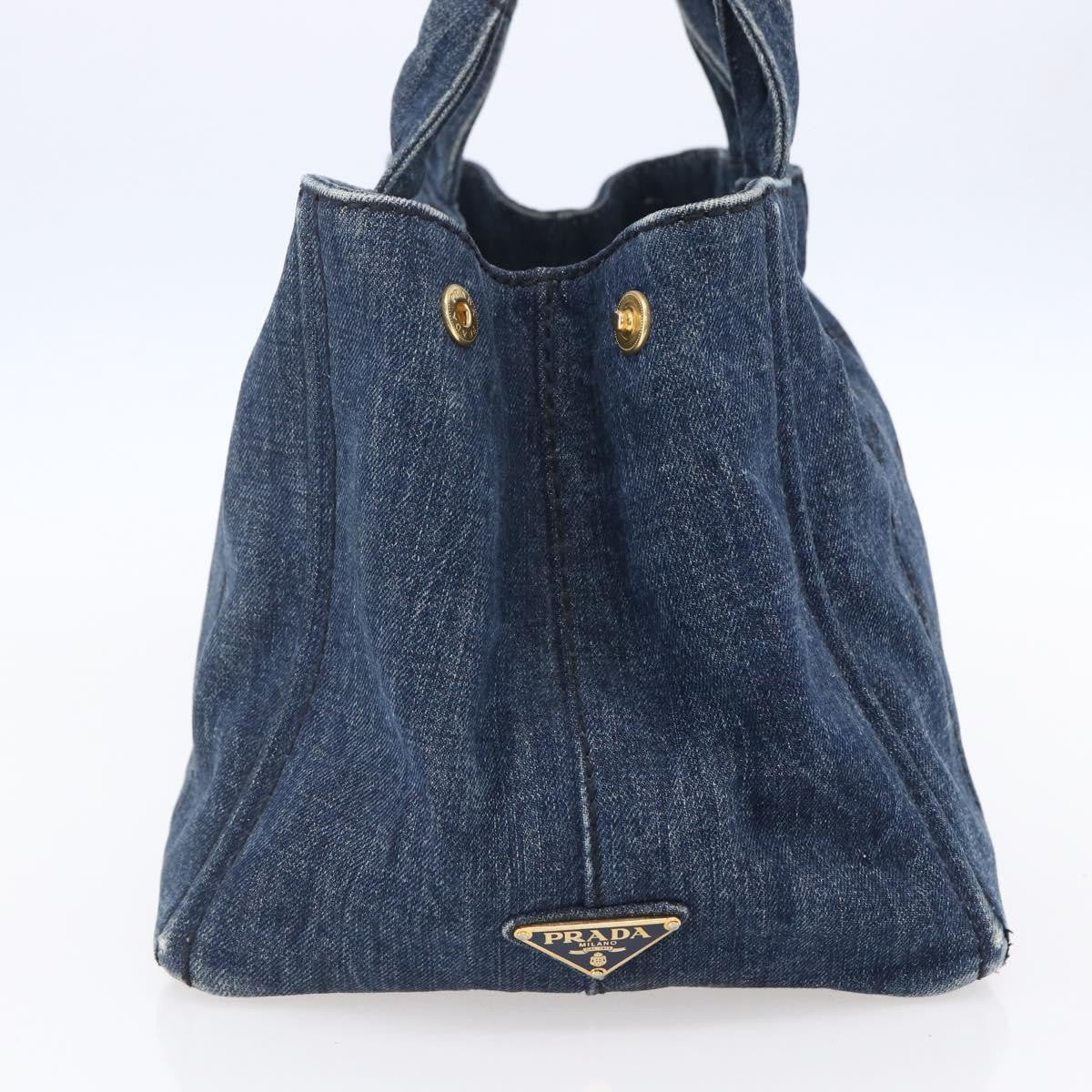 Prada Canapa Open Tote Denim, BLUE, DENIM_JEANS, Tote bag