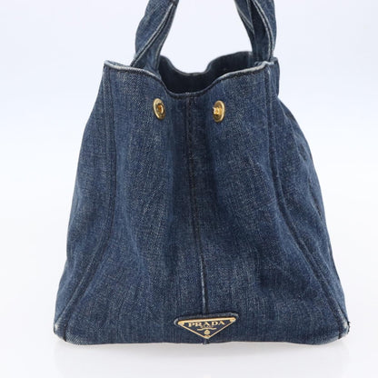 Prada Canapa Open Tote Denim, BLUE, DENIM_JEANS, Tote bag