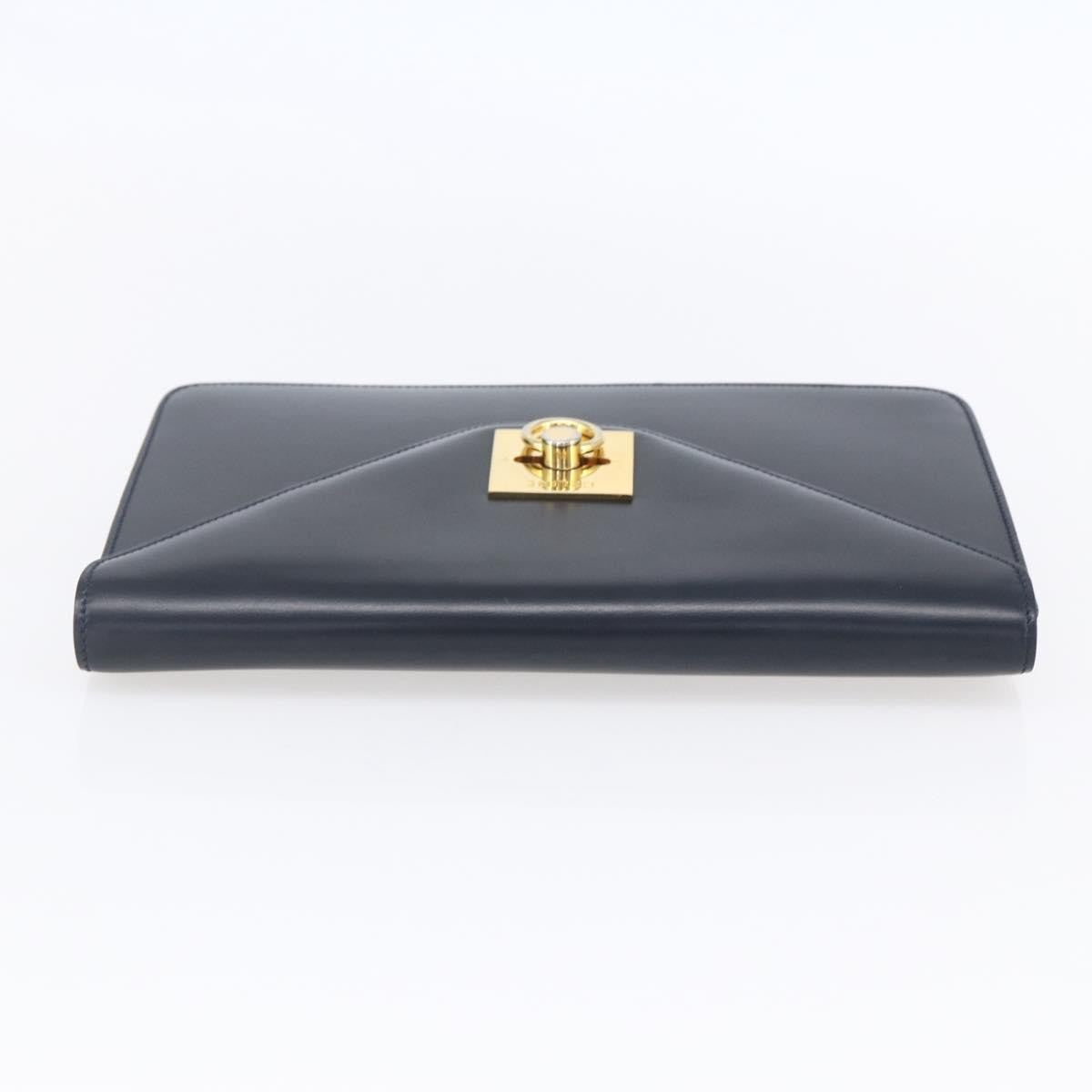 Celine Clutch Bag Leather, NAVY, LEATHER, Clutche & pouche