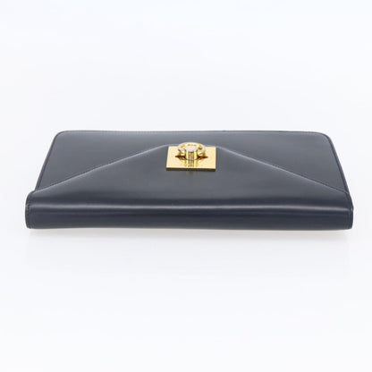 Celine Clutch Bag Leather, NAVY, LEATHER, Clutche & pouche