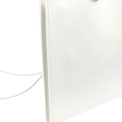 Hermes Onimaitou Handbag Leather, WHITE, LEATHER, Shoulder bag