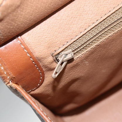 Celine Vintage Macadam Handbag Canvas and Leather, BROWN, CANVAS, Handbag