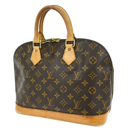 Louis Vuitton Vintage Alma Handbag Monogram Canvas, BROWN, CANVAS, Handbag