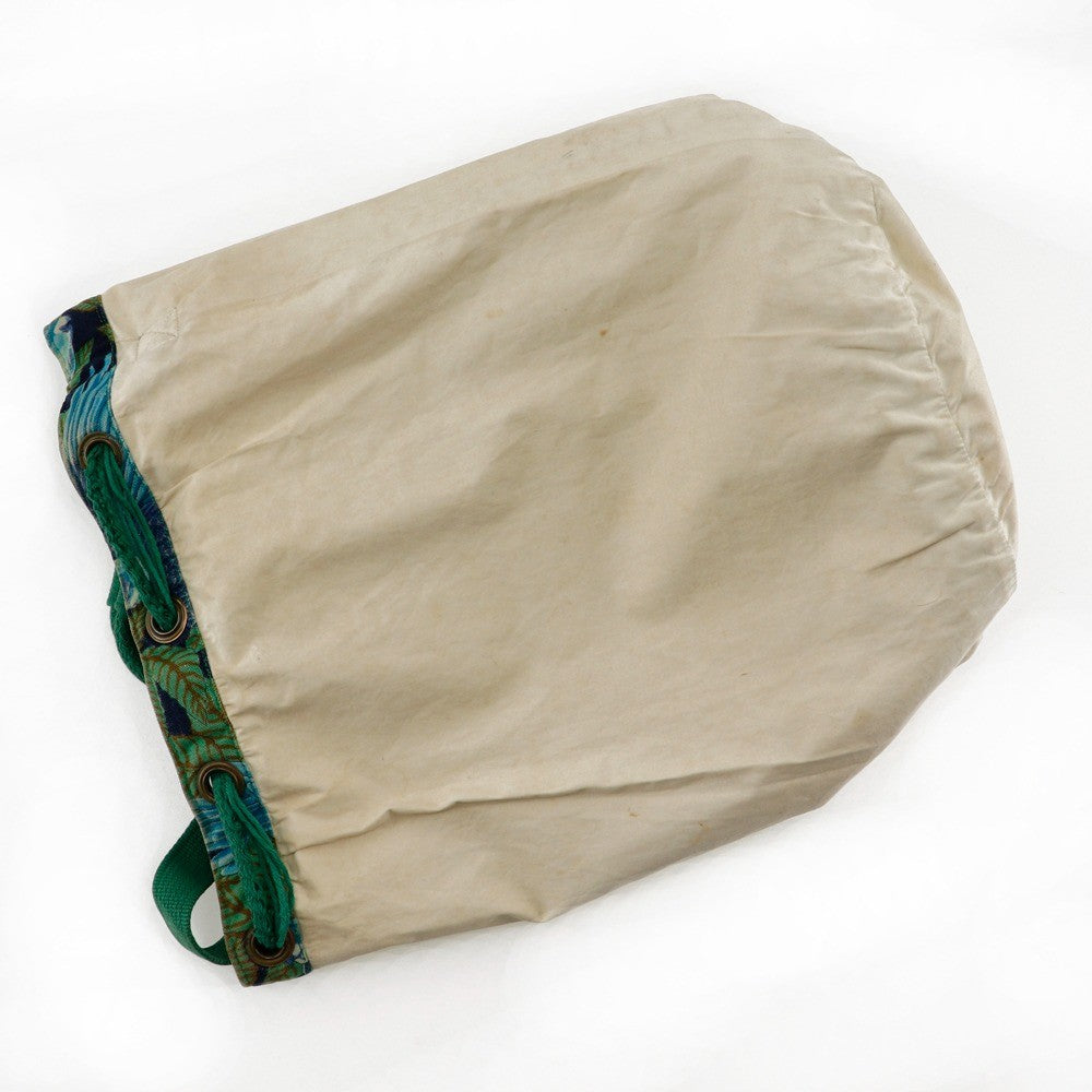 Hermes Vintage Drawstring Bucket Shoulder Bag Printed Canvas, MULTICOLOUR, COTTON, Shoulder bag