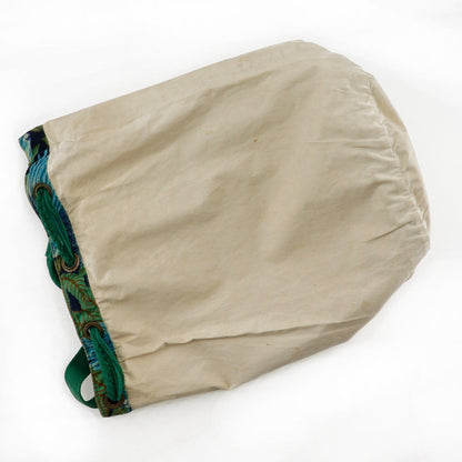 Hermes Vintage Drawstring Bucket Shoulder Bag Printed Canvas, MULTICOLOUR, COTTON, Shoulder bag