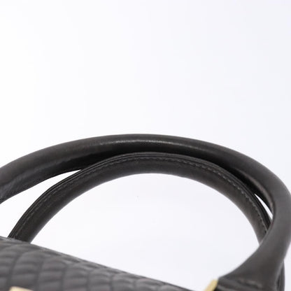 Bally Vintage Handbag Quilted Leather, Gray, Leather, Handbag