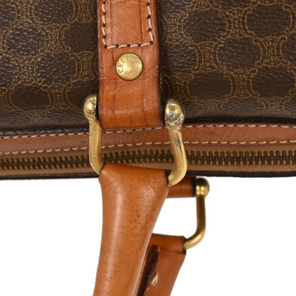 Celine Macadam Handbag Macadam with leather, BROWN, CANVAS, Handbag