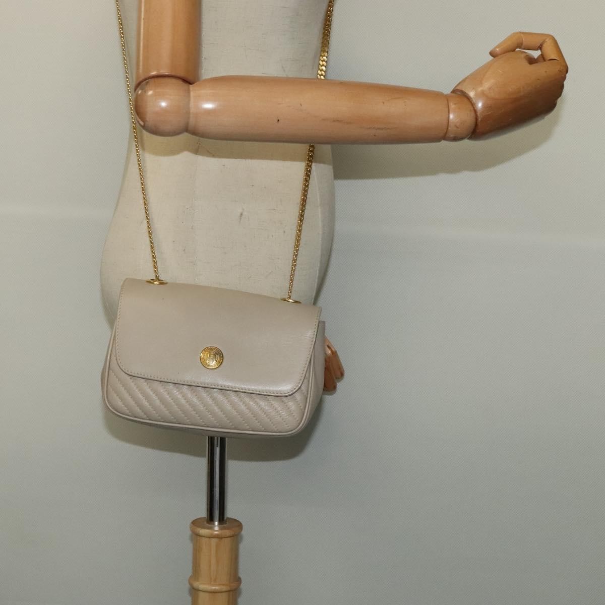 Celine Shoulder Bag Leather, BEIGE, LEATHER, Shoulder bag
