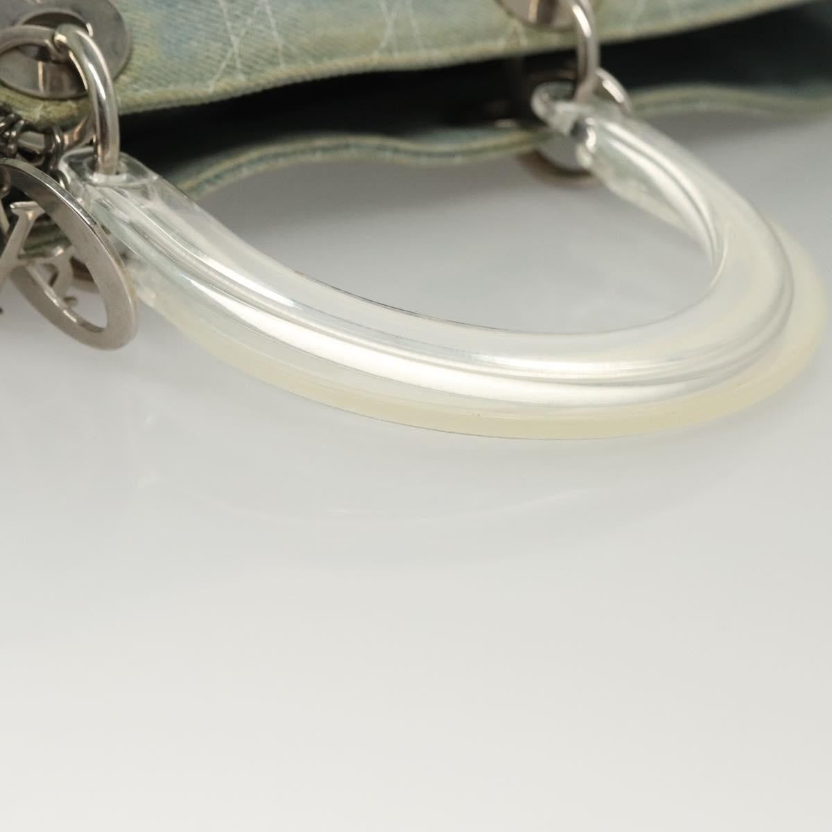 Christian Dior Vintage Lady Dior Bag Cannage Quilt Denim, BLUE, CANVAS, Tote bag