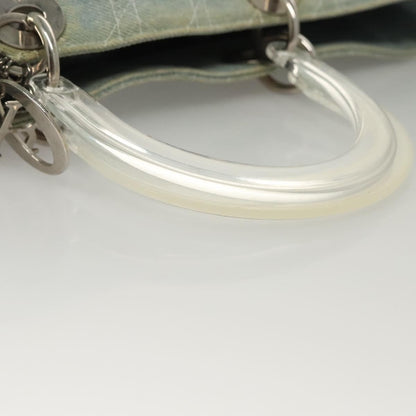 Christian Dior Vintage Lady Dior Bag Cannage Quilt Denim, BLUE, CANVAS, Tote bag