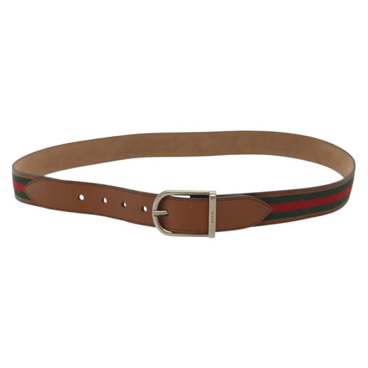 Gucci Sherry Line Belt Leather, BROWN, LEATHER, Belts