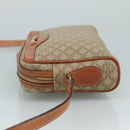 Celine Macadam Shoulder Bag Leather, BEIGE, LEATHER, Shoulder bag