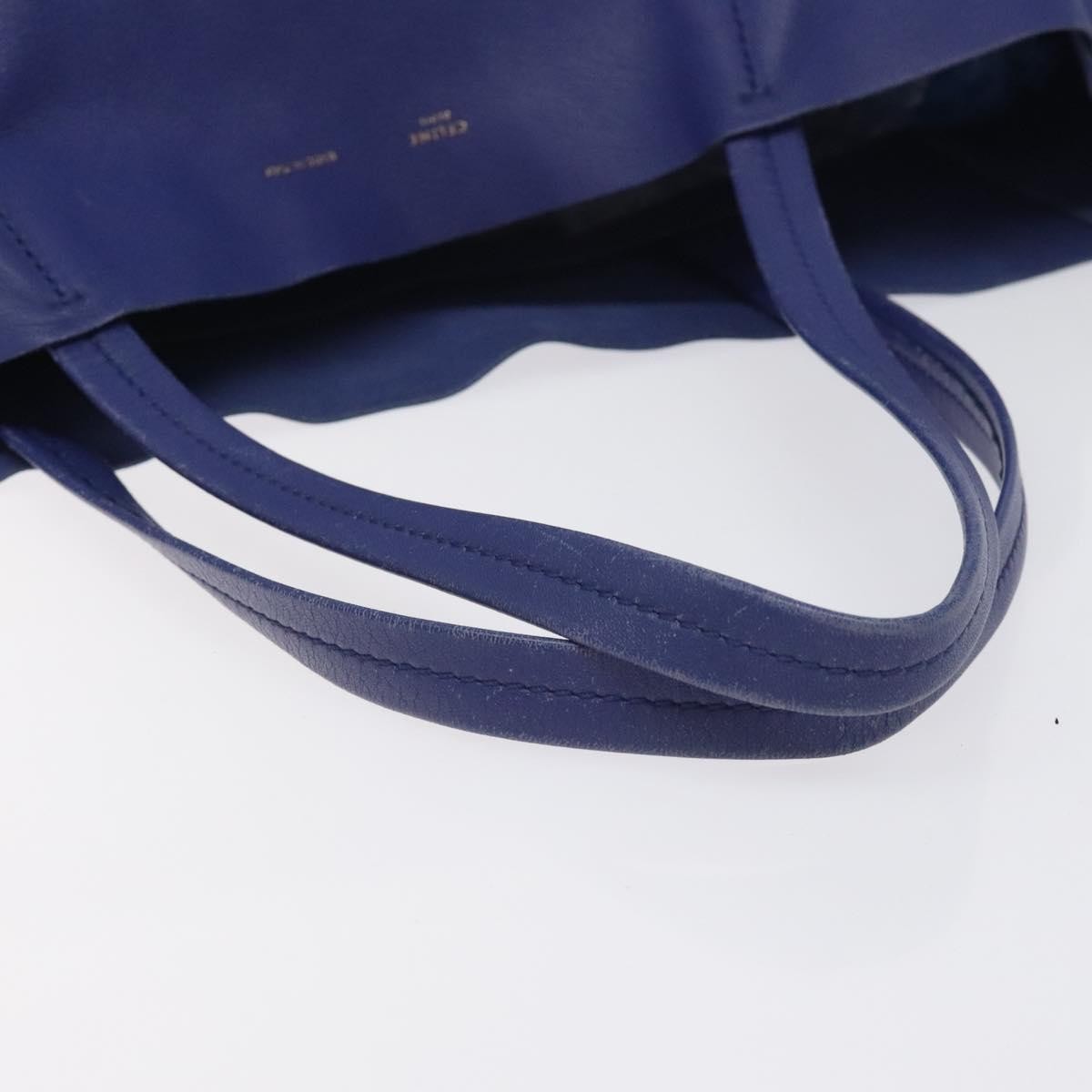 Celine Horizontal Bi-Cabas Tote Leather, BLUE, LEATHER, Tote bag