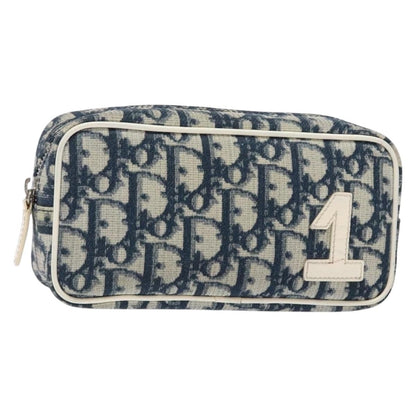 Christian Dior Vintage Trotter Pouch Diorissimo Canvas, NAVY, CANVAS, Clutche & pouche