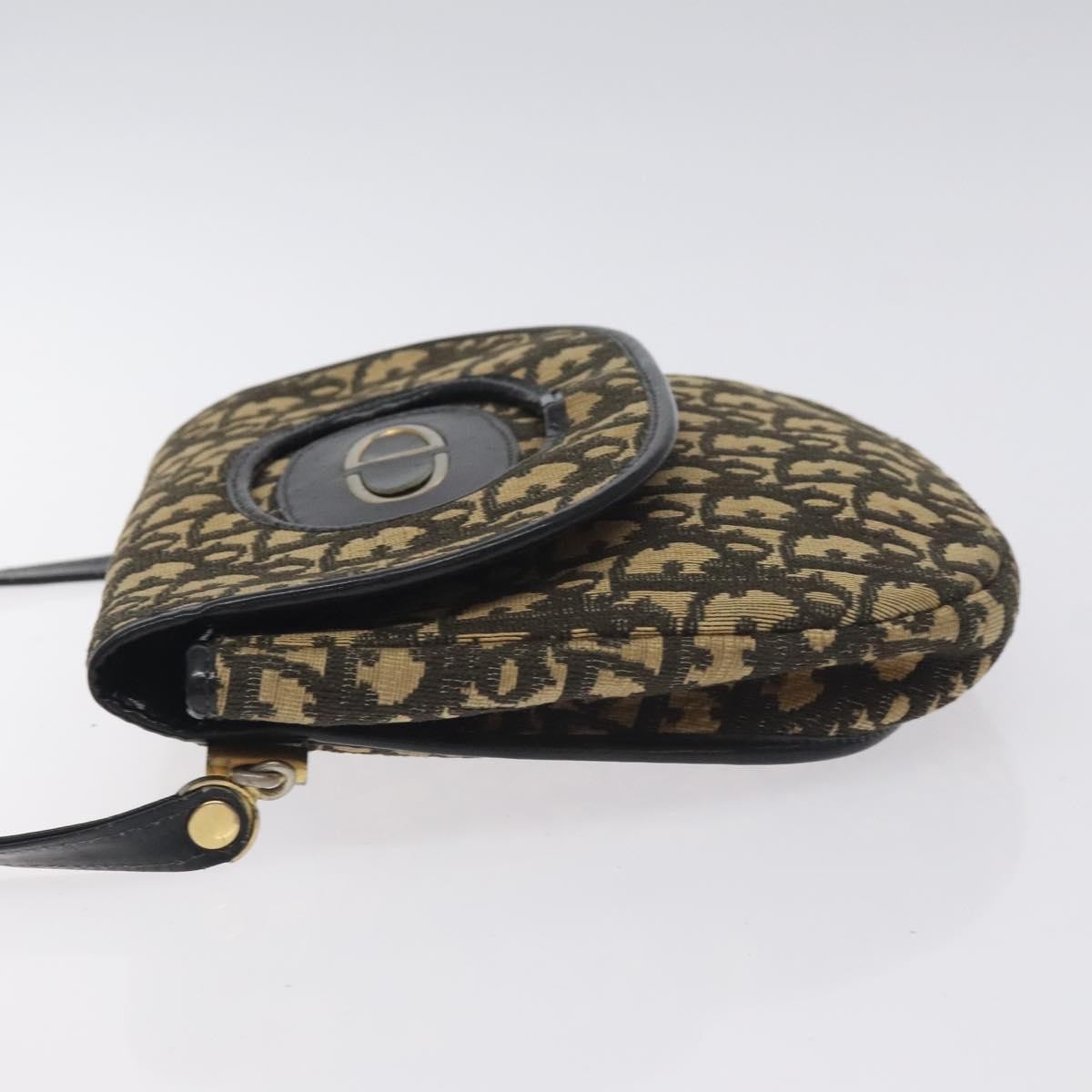 Christian Dior Vintage Flap Crossbody Bag Canvas, NAVY, CANVAS, Shoulder bag