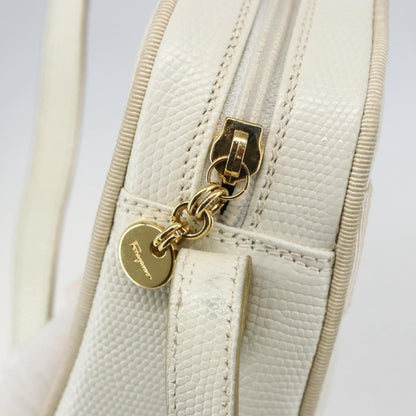 Salvatore Ferragamo Vala Shoulder Bag Leather, WHITE, LEATHER, Shoulder bag