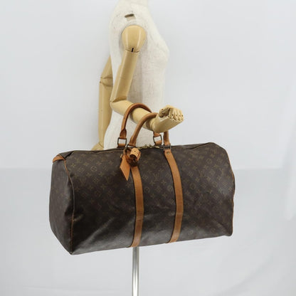 Louis Vuitton Keepall Bag Monogram Canvas, BROWN, CANVAS, Travel bag