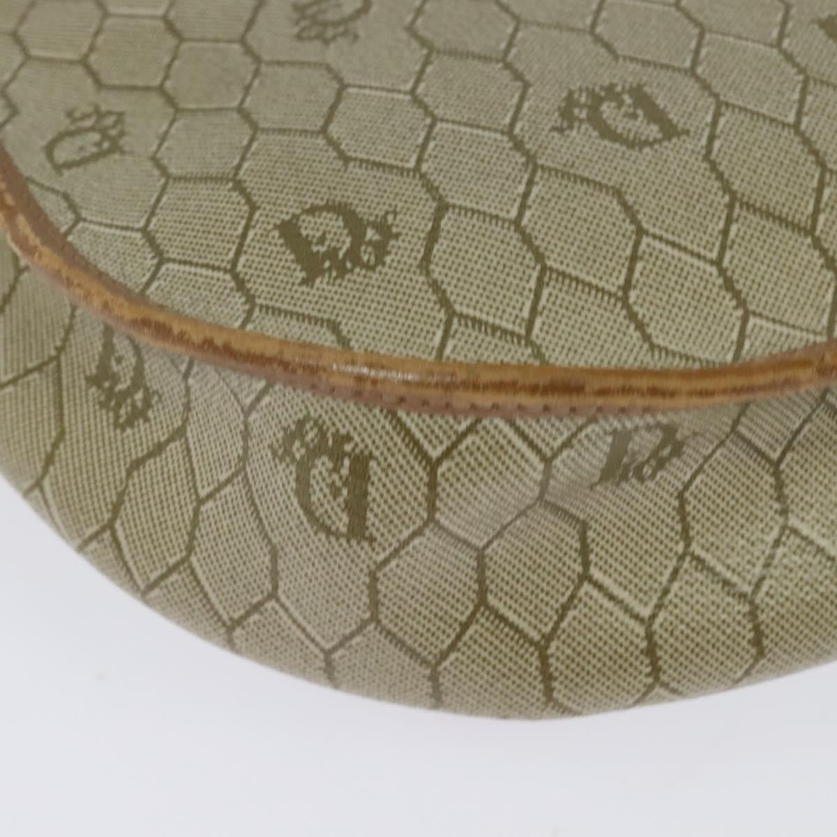 Christian Dior Vintage Honeycomb Flap Crossbody Bag Canvas and Leather, BEIGE, CANVAS, Crossbody bag
