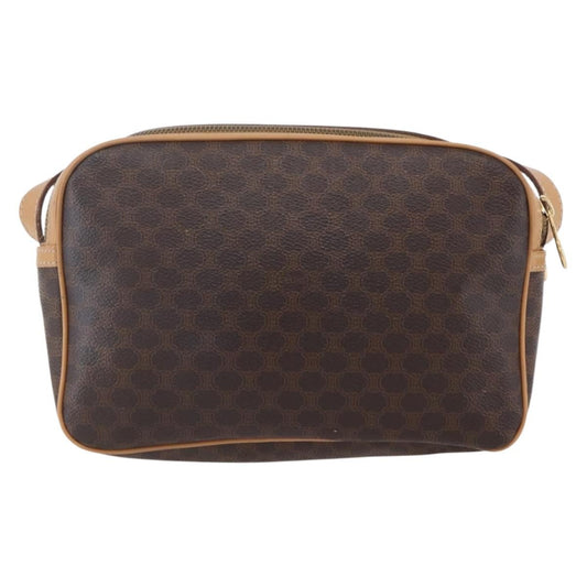 Celine Macadam Shoulder Bag PVC Leather, BROWN, PVC, Shoulder bag