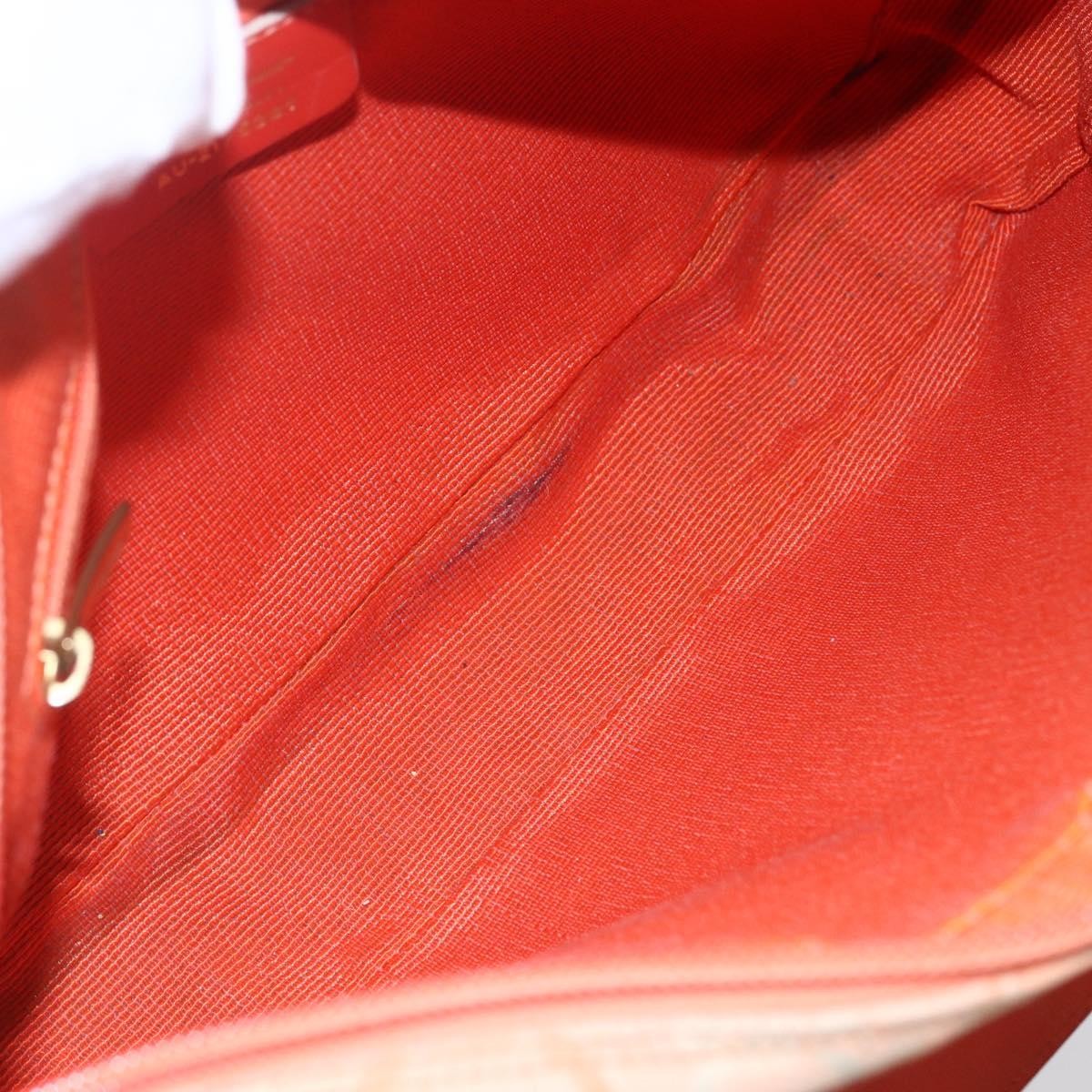 Salvatore Ferragamo Gancini Shoulder Bag Canvas, ORANGE, CANVAS, Shoulder bag