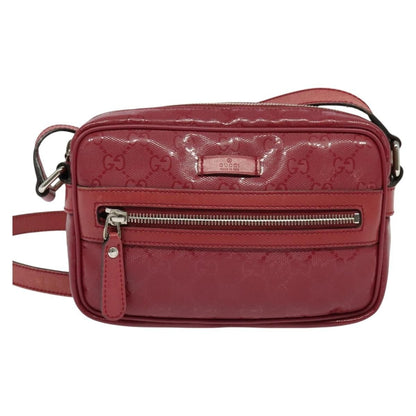 Gucci Zip Messenger Bag (Outlet) Canvas, RED, CANVAS, Shoulder bag
