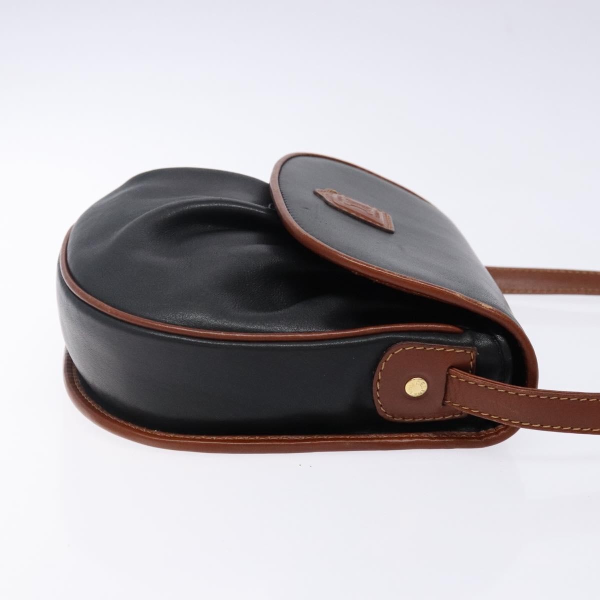 Celine Vintage Triomphe Shoulder Bag Leather, BLACK, LEATHER, Shoulder bag