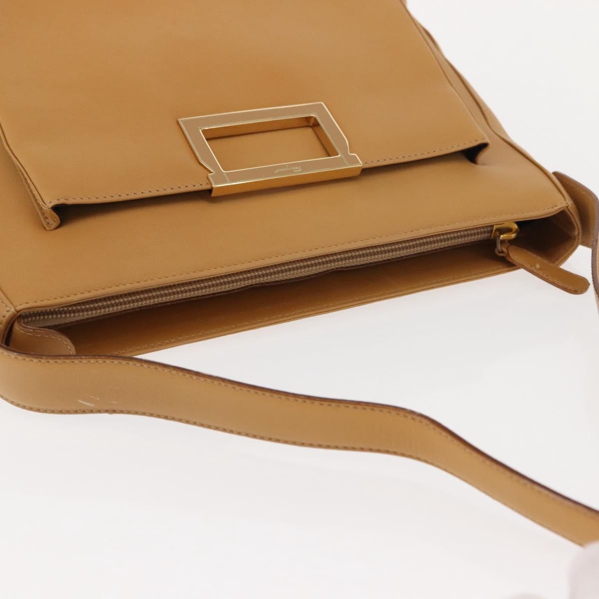 Salvatore Ferragamo Vintage Shoulder Bag Leather, BEIGE, LEATHER, Shoulder bag