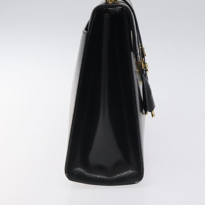 Gucci Vintage Lady Lock Top Handle Bag Leather, BLACK, LEATHER, Handbag