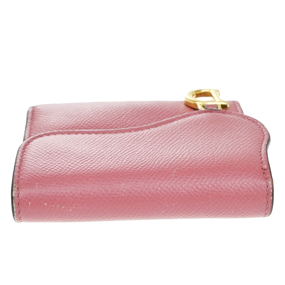 Christian Dior Saddle Trifold Flap Wallet Leather, PINK, LEATHER, Wallets
