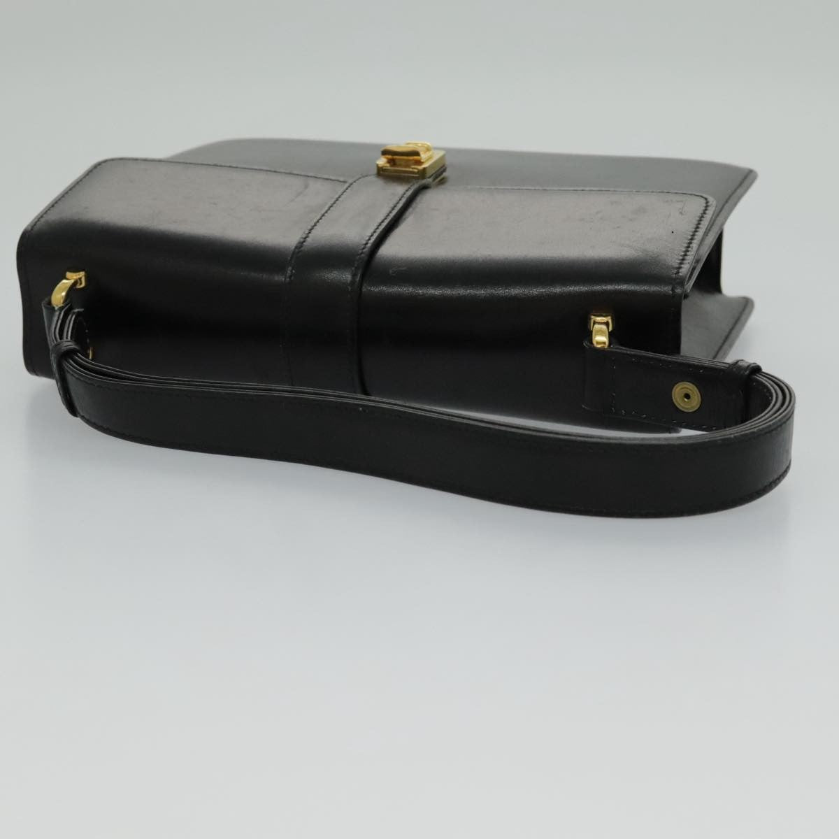 Celine Shoulder Bag Leather, BLACK, LEATHER, Shoulder bag