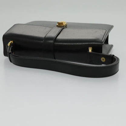 Celine Shoulder Bag Leather, BLACK, LEATHER, Shoulder bag