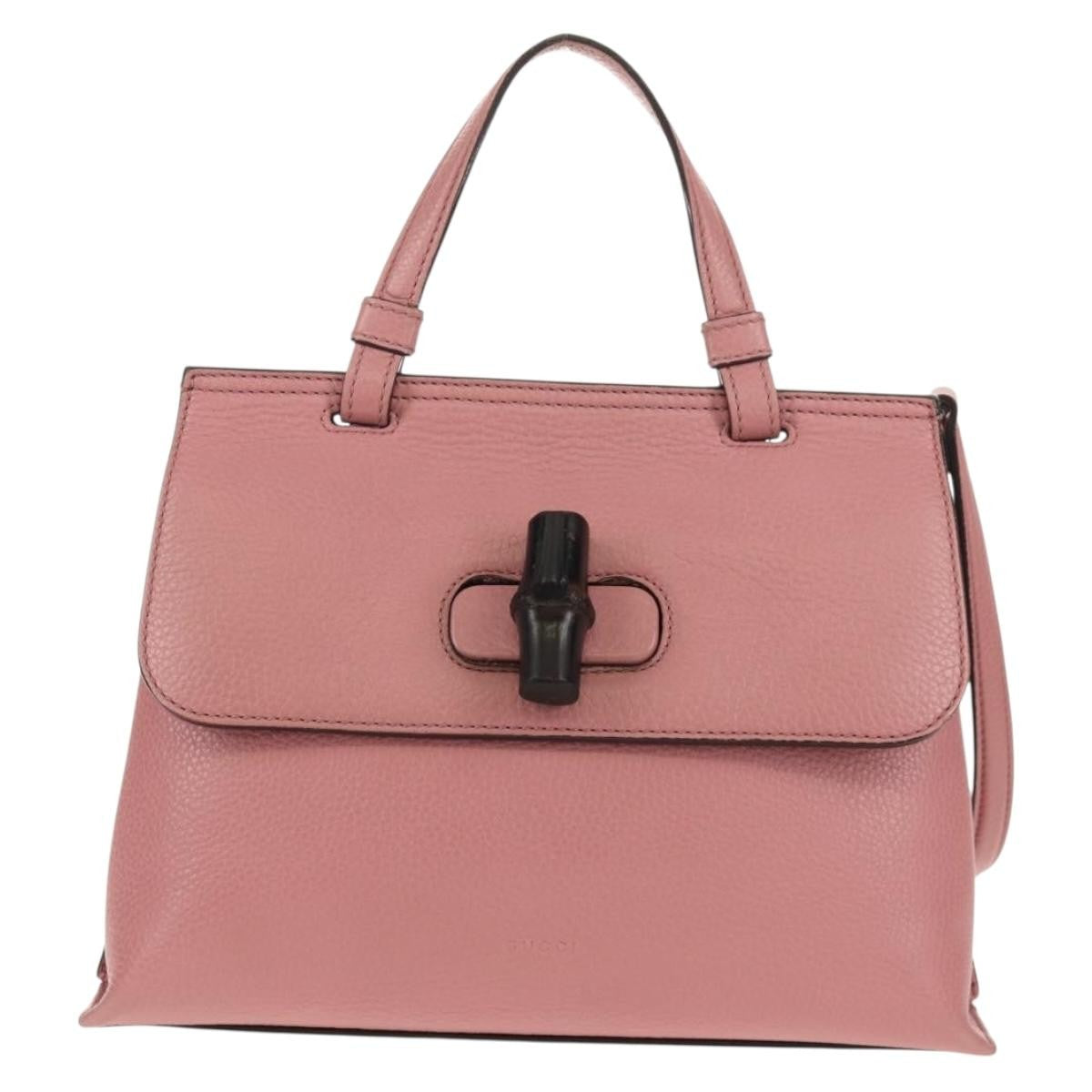 Gucci Bamboo Daily Top Handle Bag Leather, Pink, Leather, Handbag