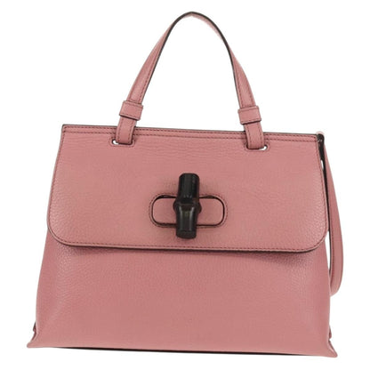 Gucci Bamboo Daily Top Handle Bag Leather, Pink, Leather, Handbag