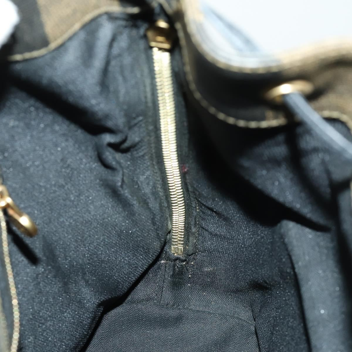 Fendi Pequin Front Pocket Backpack Coated Canvas, BROWN, PVC, Backpack