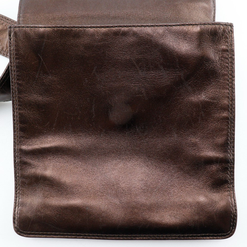 Chanel Vintage Shoulder Bag Leather, BROWN, LEATHER, Shoulder bag