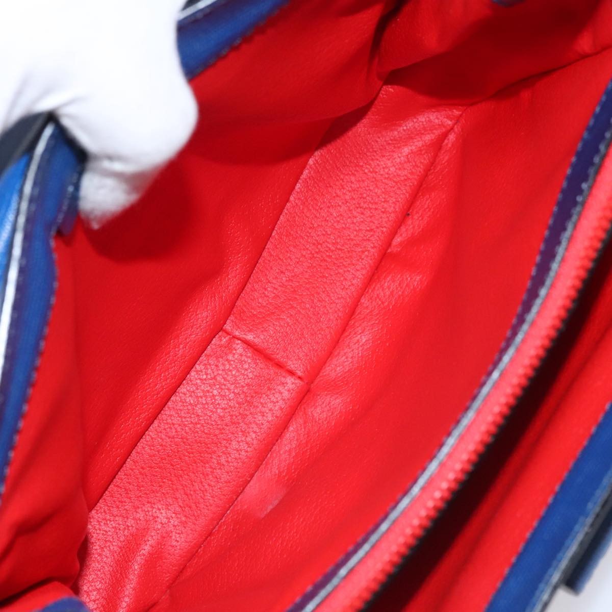 Celine Vintage turn lock shoulder bag Leather, BLUE, LEATHER, Handbag