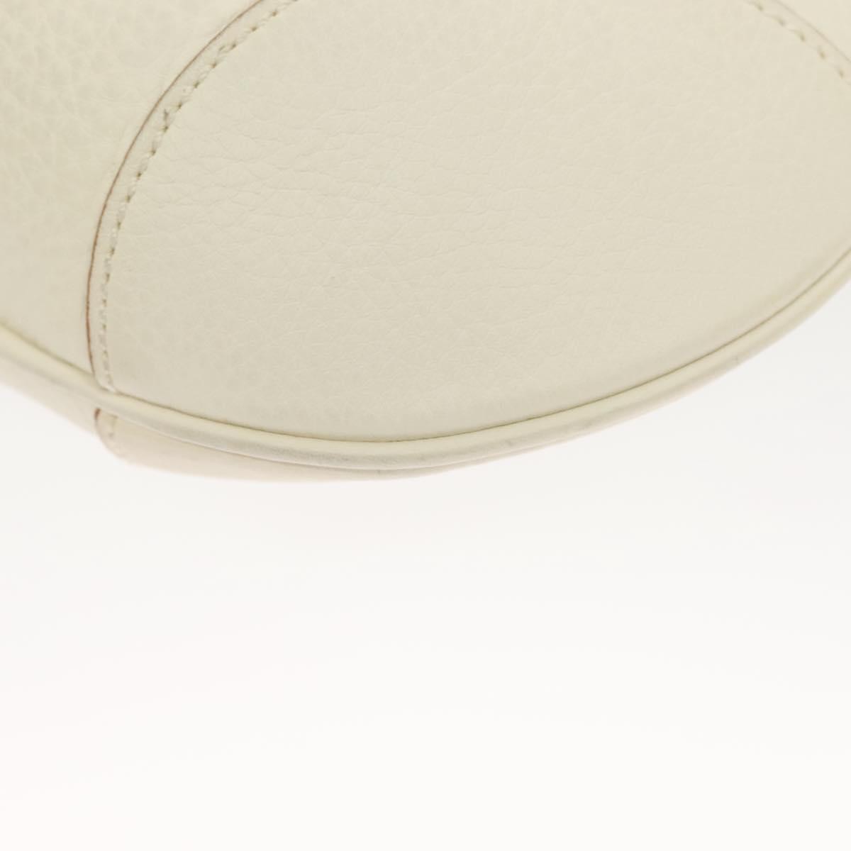 Salvatore Ferragamo Gancini Shoulder Bag Leather, WHITE, LEATHER, Shoulder bag